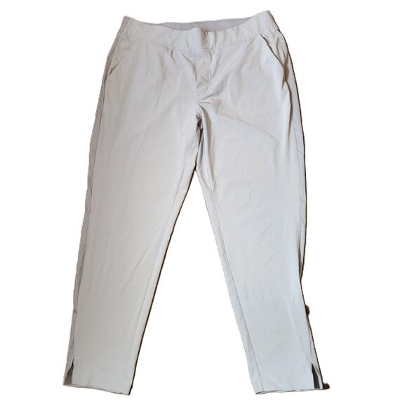 Athleta lt grey pants polyester spandex blend womens 14 - Picture 1 of 10